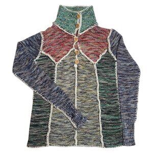 Vintage Penrose Knitted Patchwork sweater. Grandmacore grannycore grandma style